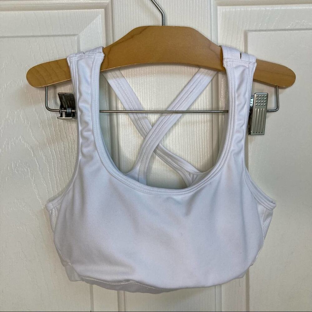 Aerie Fit White Padded Sports Bra Medium Impact NWT
